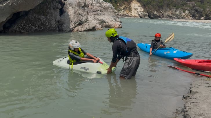 Learning white water kayaking