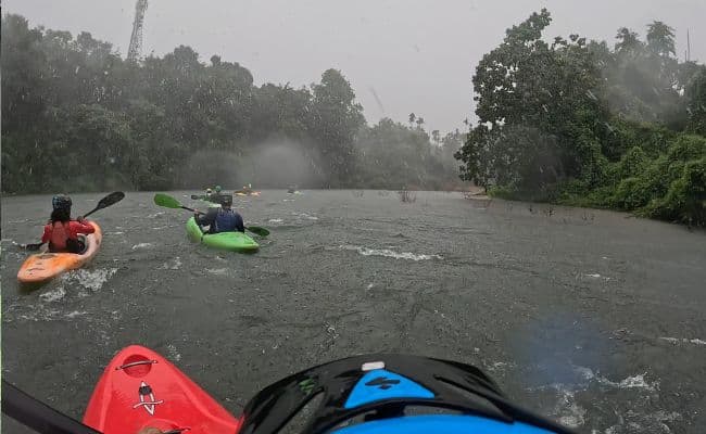 Kayaking in the rain