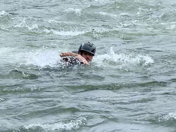 White water swimming