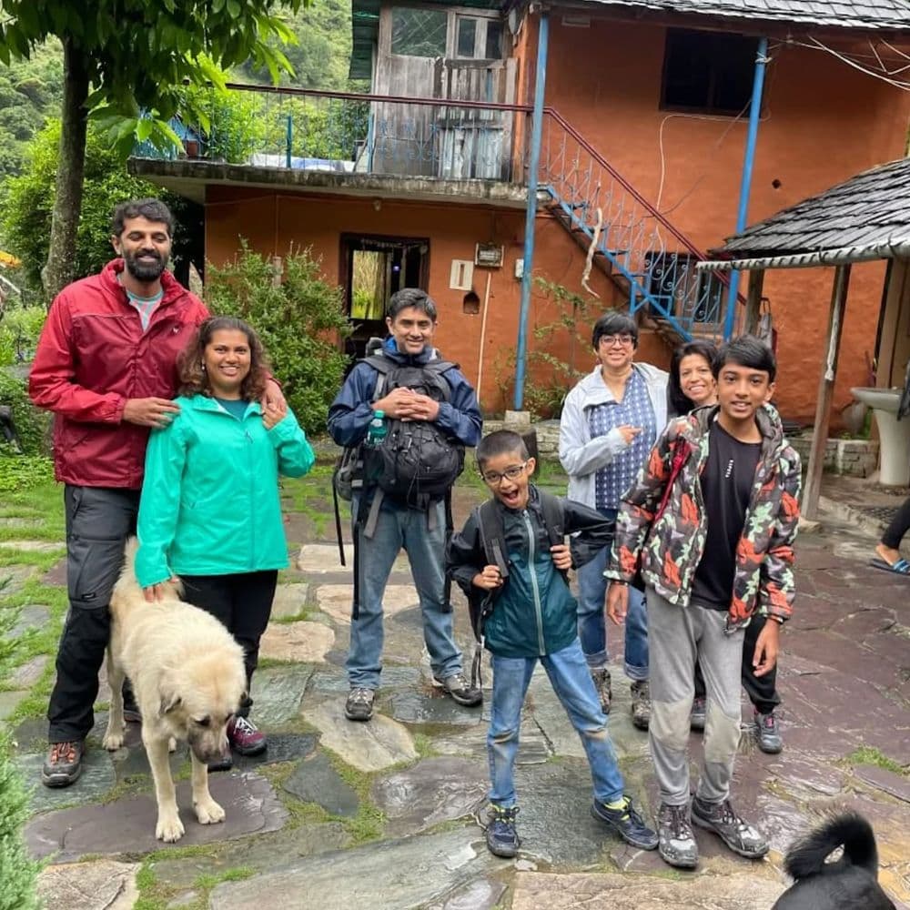 Family enjoying their time at Shivanandi River Lodge
