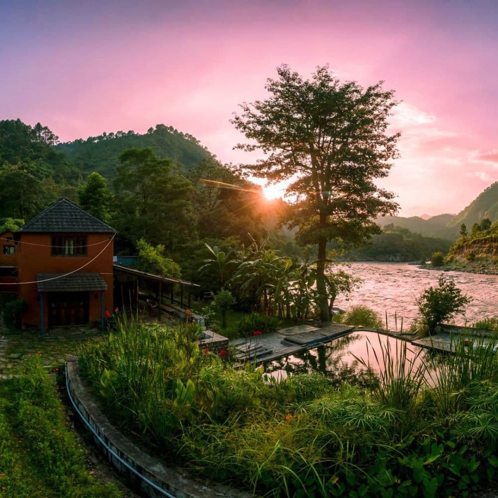 A surreal sunset at Shivanandi