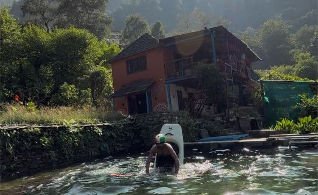 Kayaking practice in the pool