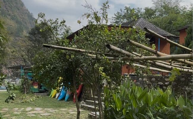 Walking around Shivanandi River Lodge